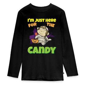 I'm Just Here For The Candy Scary Halloween Beast - Teenager Premium Bio Langarmshirt - Schwarz - Vorne - AI Model Kid Female (0cm)