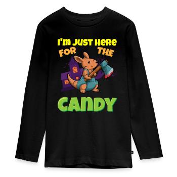 I'm Just Here For The Candy Scary Halloween Beast - Teenager Premium Bio Langarmshirt - Schwarz - Vorne - AI Model Kid Female (0cm)