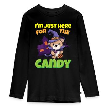I'm Just Here For The Candy Scary Halloween Beast - Teenager Premium Bio Langarmshirt - Schwarz - Vorne - AI Model Kid Female (0cm)
