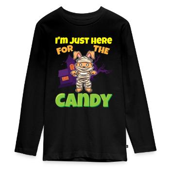 I'm Just Here For The Candy Scary Halloween Beast - Teenager Premium Bio Langarmshirt - Schwarz - Vorne - AI Model Kid Female (0cm)