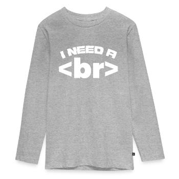 Programmer computer code informatics gift - Teenager Premium Organic Long Sleeve Shirt - heather grey - Front