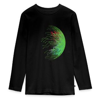 Binär Code - Teenager Premium Bio Langarmshirt - Schwarz - Vorne - AI Model Kid Female (0cm)