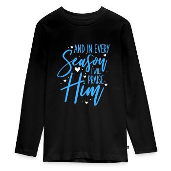 Jésus - T-shirt manches longues Premium Ado - noir - Devant - AI Model Kid Female (0cm)