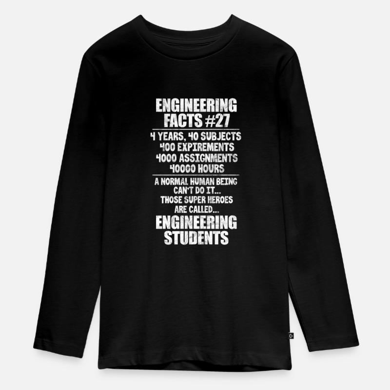 Engineer Engineer Technician Civil Engineer Gift - Teenager Premium Organic Long Sleeve Shirt - black