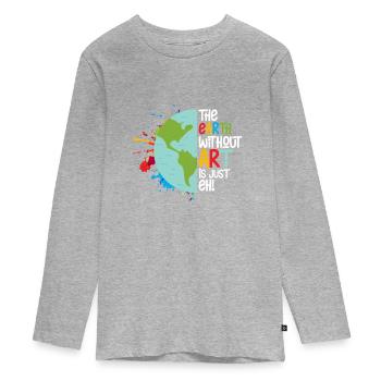 Art - T-shirt manches longues Premium Ado - gris chiné - Devant