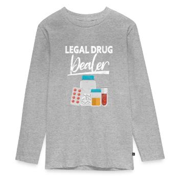 Pharmacie - T-shirt manches longues Premium Ado - gris chiné - Devant