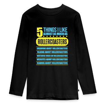 Roller coaster - Teenager Premium Organic Long Sleeve Shirt - black - Front - AI Model Kid Female (0cm)