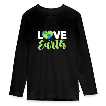 Climate change - Teenager Premium Organic Long Sleeve Shirt - black - Front - AI Model Kid Female (0cm)