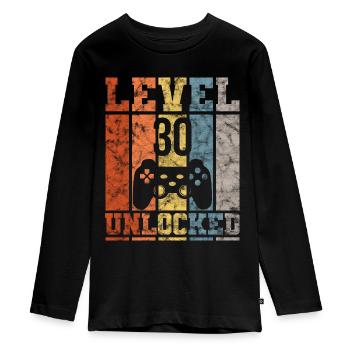 30. Anniversaire Gamer cadeau Rétro Vintage Shirt - T-shirt manches longues Premium Ado - noir - Devant - AI Model Kid Female (0cm)