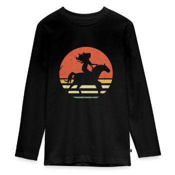 amazone - T-shirt manches longues Premium Ado - noir - Devant - AI Model Kid Female (0cm)