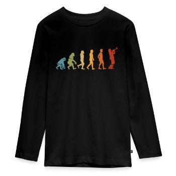 Évolution de la trompette - T-shirt manches longues Premium Ado - noir - Devant - AI Model Kid Female (0cm)