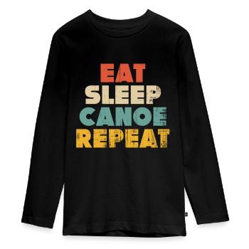 canoë - T-shirt manches longues Premium Ado - noir - Devant - AI Model Kid Female (0cm)