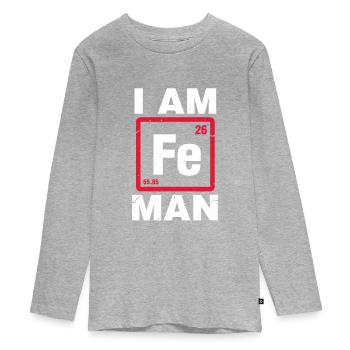 Chemistry iron - Teenager Premium Organic Long Sleeve Shirt - heather grey - Front