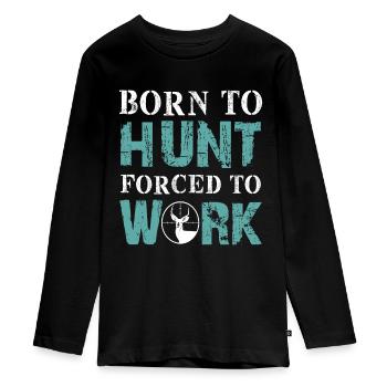 chasse - T-shirt manches longues Premium Ado - noir - Devant - AI Model Kid Female (0cm)