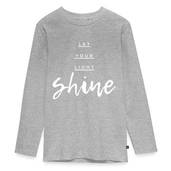 to shine - Teenager Premium Organic Long Sleeve Shirt - heather grey - Front