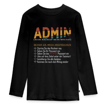 Admin checkliste bevor Sie mich ansprechen Vintage - Teenager Premium Bio Langarmshirt - Schwarz - Vorne - AI Model Kid Female (0cm)