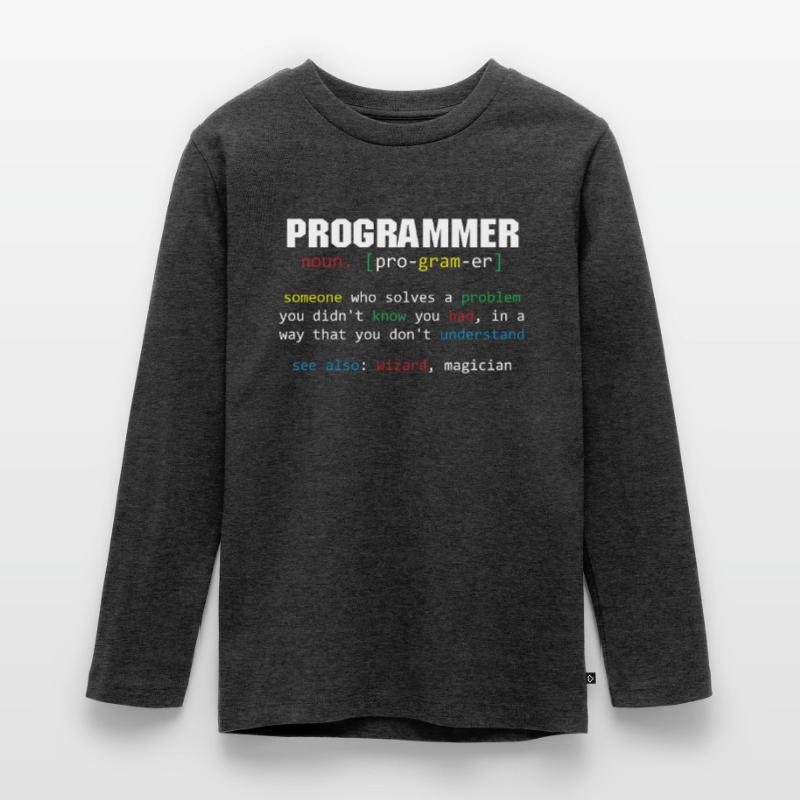 Programmer Definition Coder Programming Coding Teenager Premium Organic Long Sleeve Shirt