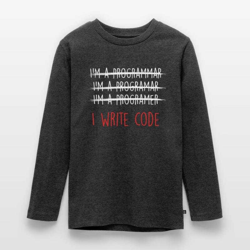 Ich schreibe Code Coder Programmer Programmiergeschenk Teenager Premium Bio Langarmshirt