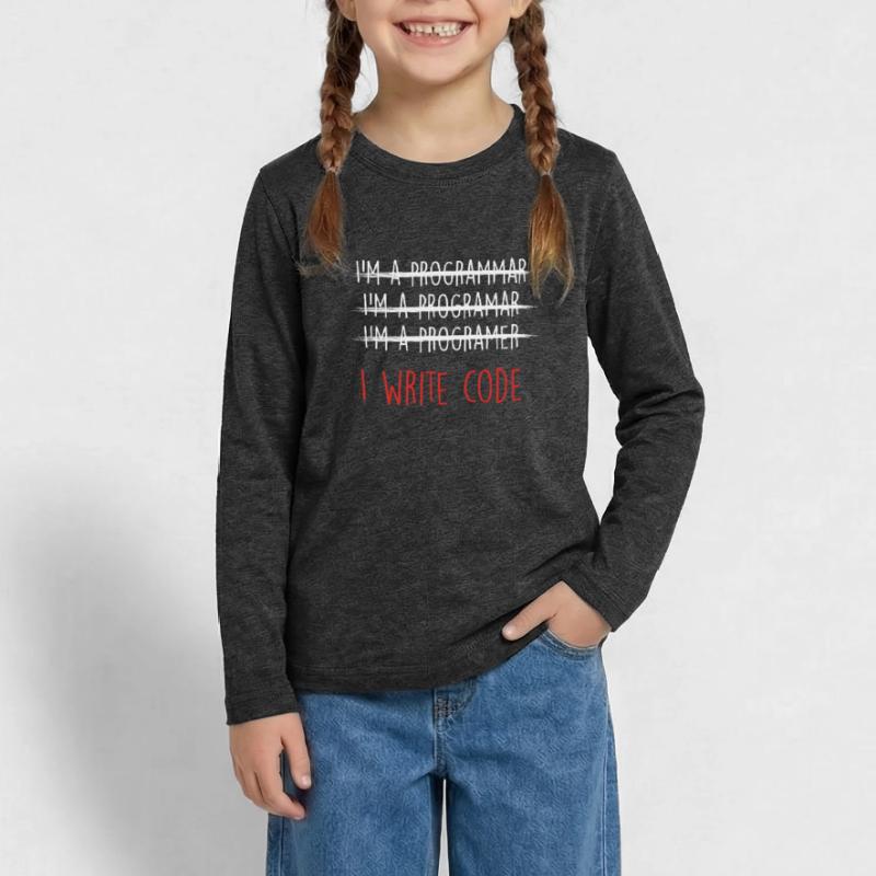 Ich schreibe Code Coder Programmer Programmiergeschenk Teenager Premium Bio Langarmshirt