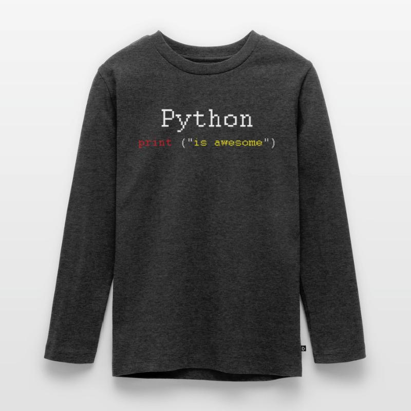Python HTML Language Coder Coding Programmer Gift Teenager Premium Organic Long Sleeve Shirt