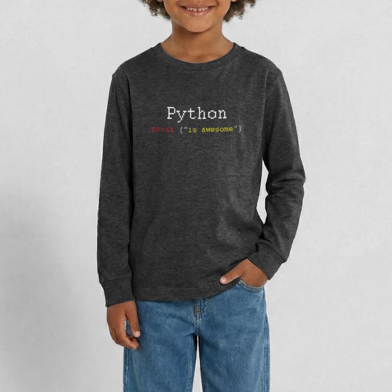 Python HTML Language Coder Coding Programmer Gift Teenager Premium Organic Long Sleeve Shirt