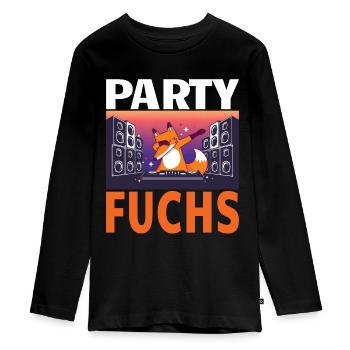 Party Fuchs Disko Kindergarten - Teenager Premium Bio Langarmshirt - Schwarz - Vorne - AI Model Kid Female (0cm)