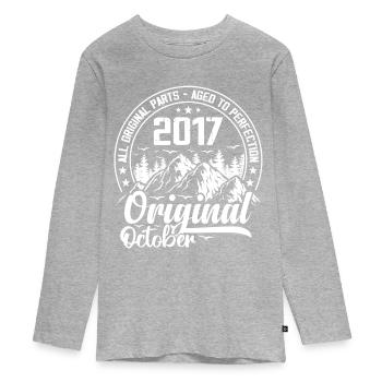 octobre 2017 Original:7 Ans Cadeau Anniversaire - T-shirt manches longues Premium Ado - gris chiné - Devant