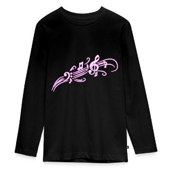 Musik - Teenager Premium Bio Langarmshirt - Schwarz - Vorne - AI Model Kid Female (0cm)