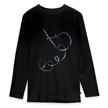 Gliding leisure - Teenager Premium Organic Long Sleeve Shirt - black - Front - AI Model Kid Female (0cm)