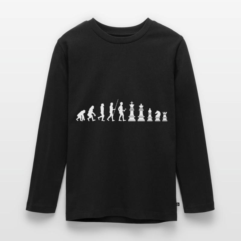 Schach Evolution Teenager Premium Bio Langarmshirt