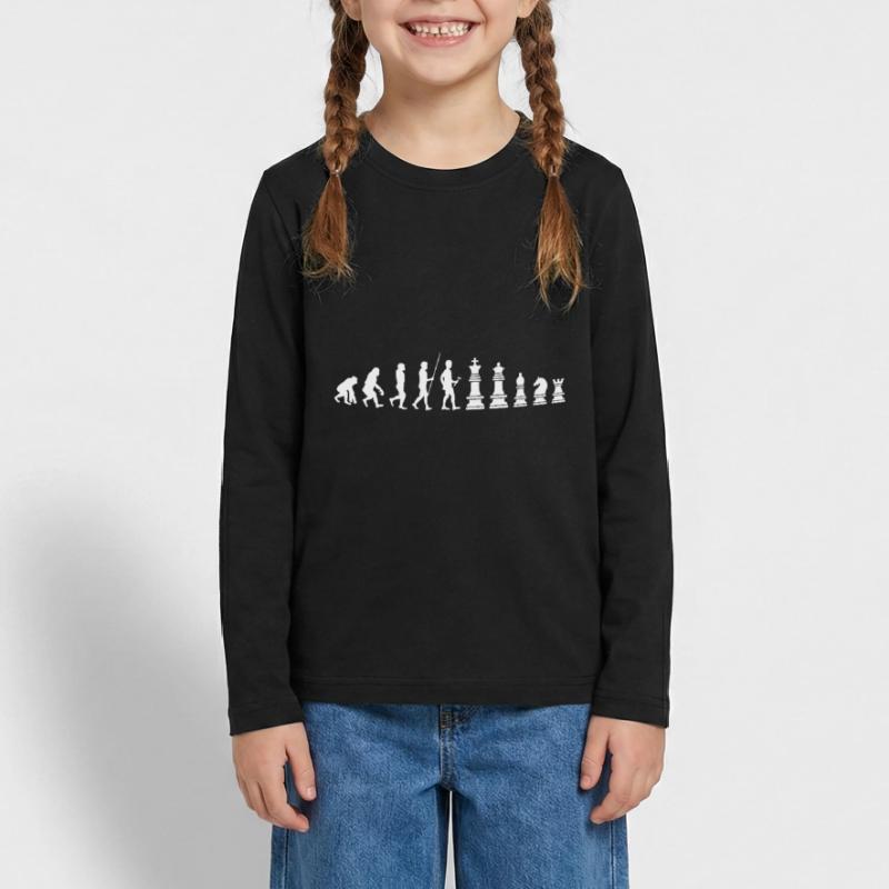 Schach Evolution Teenager Premium Bio Langarmshirt