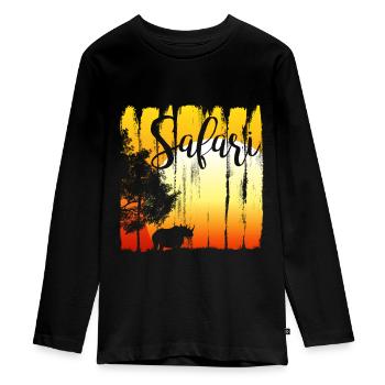 Rhino Africa - T-shirt manches longues Premium Ado - noir - Devant - AI Model Kid Female (0cm)