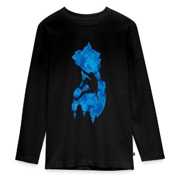 Klettern Kletterer - Teenager Premium Bio Langarmshirt - Schwarz - Vorne - AI Model Kid Female (0cm)