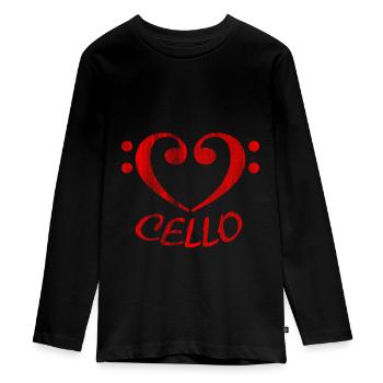 La passion du violoncelle - T-shirt manches longues Premium Ado - noir - Devant - AI Model Kid Female (0cm)