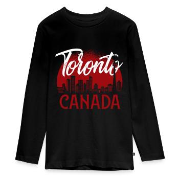 Kanada Toronto - Teenager Premium Bio Langarmshirt - Schwarz - Vorne - AI Model Kid Female (0cm)