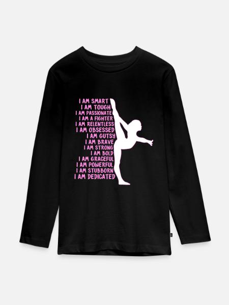 Turnen Fähigkeiten - Teenager Premium Bio Langarmshirt - Schwarz