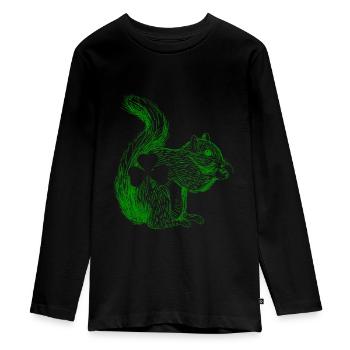 Eichhörnchen Niedliches Tier - Teenager Premium Bio Langarmshirt - Schwarz - Vorne - AI Model Kid Female (0cm)