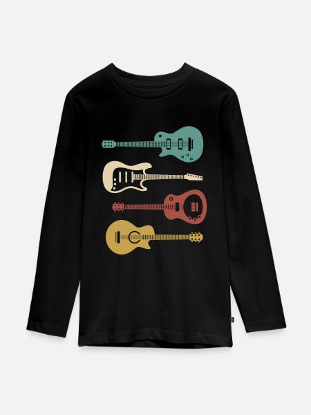 Gitarre - Teenager Premium Bio Langarmshirt - Schwarz