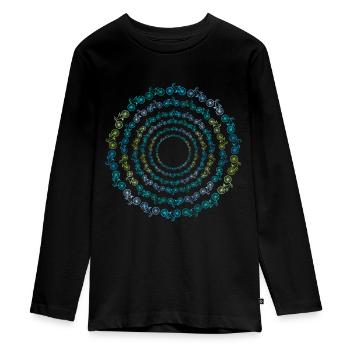 Roue de vélo - T-shirt manches longues Premium Ado - noir - Devant - AI Model Kid Female (0cm)