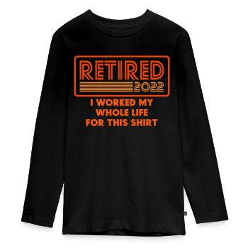 Retraite 2022 Retraité 2022 Graphique - T-shirt manches longues Premium Ado - noir - Devant - AI Model Kid Female (0cm)