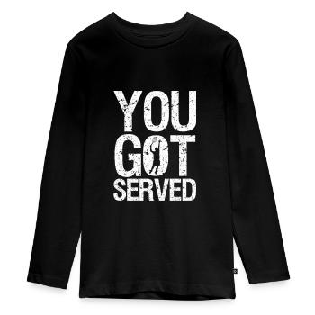 Tennis - Teenager Premium Bio Langarmshirt - Schwarz - Vorne - AI Model Kid Female (0cm)
