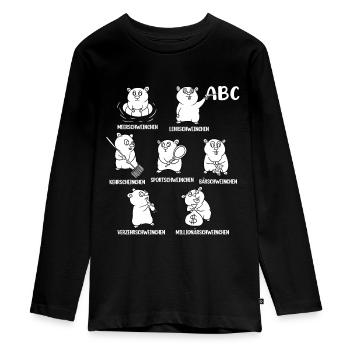Meerschweinchen - Teenager Premium Bio Langarmshirt - Schwarz - Vorne - AI Model Kid Female (0cm)