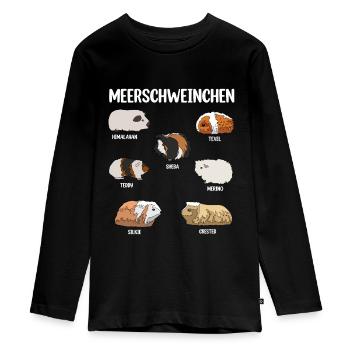 Meerschweinchen - Teenager Premium Bio Langarmshirt - Schwarz - Vorne - AI Model Kid Female (0cm)