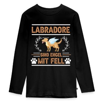 Labradore sind Engel mit Fell - Teenager Premium Bio Langarmshirt - Schwarz - Vorne - AI Model Kid Female (0cm)
