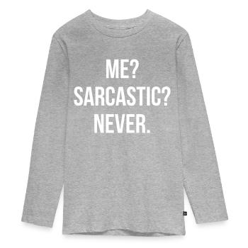 Citation sarcastique - T-shirt manches longues Premium Ado - gris chiné - Devant