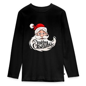 Noël Santa Claus / Noël - T-shirt manches longues Premium Ado - noir - Devant - AI Model Kid Female (0cm)
