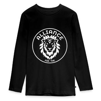 WoW For The Alliance - Teenager Premium Organic Long Sleeve Shirt - black - Front - AI Model Kid Female (0cm)