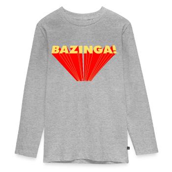 The Big Bang Theory Bazinga Femme Tee Shirt - T-shirt manches longues Premium Ado - gris chiné - Devant