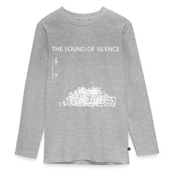 Drôle de note concevoir le son du silence - T-shirt manches longues Premium Ado - gris chiné - Devant