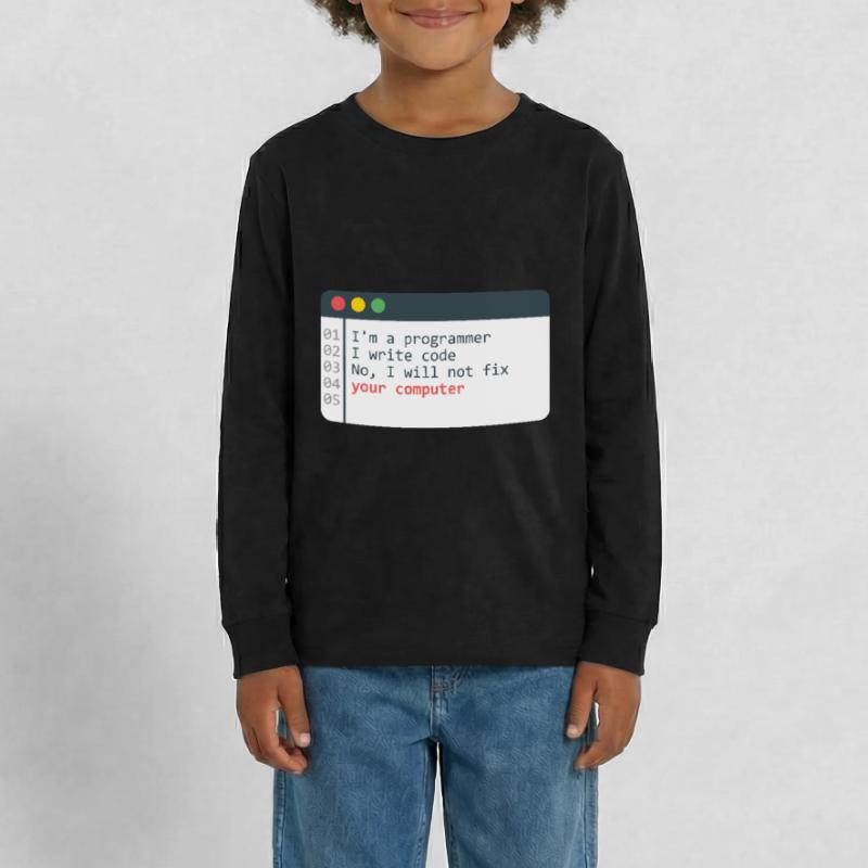 Programmer HTML Computer Coder Coding Programming Teenager Premium Organic Long Sleeve Shirt